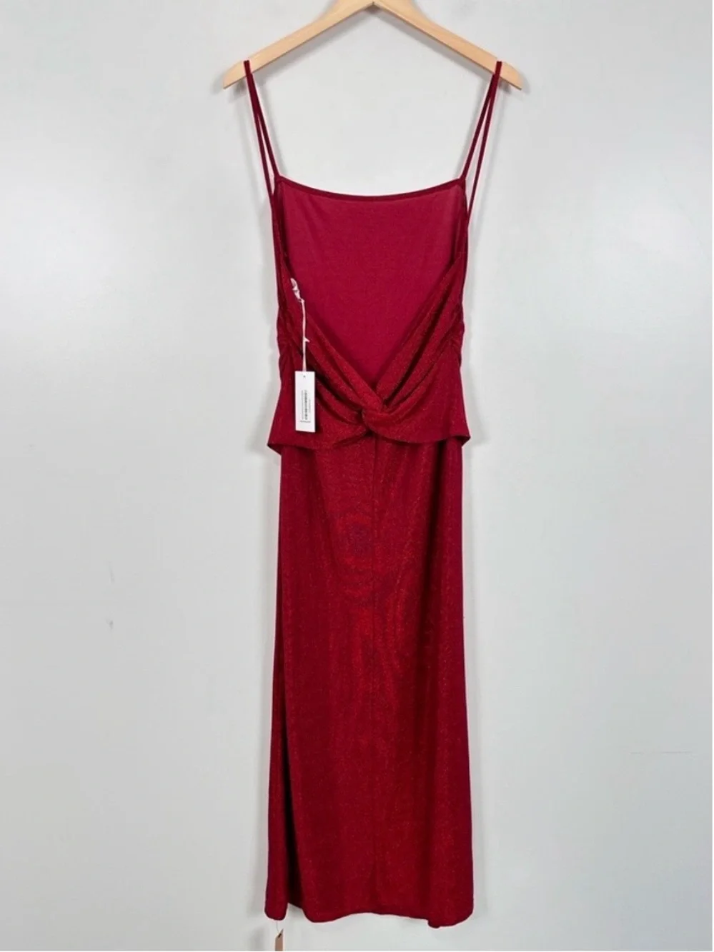 REFORMATION Breslin Knit Dress Red Sparkle - Picture 6 of 10